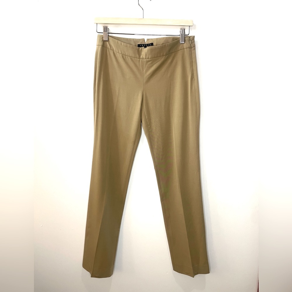 Theory Bootcut Tan Dress Pants - Mid-rise with Side Zipper - Size 2
